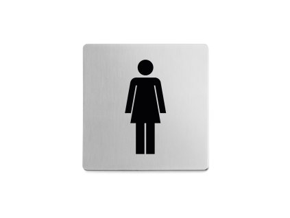 Samolepicí piktogram "Žena" INDICI, kartáčovaná nerez