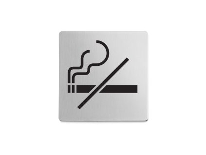 Samolepicí piktogram "Zákaz kouření" INDICI, kartáčovaná nerez