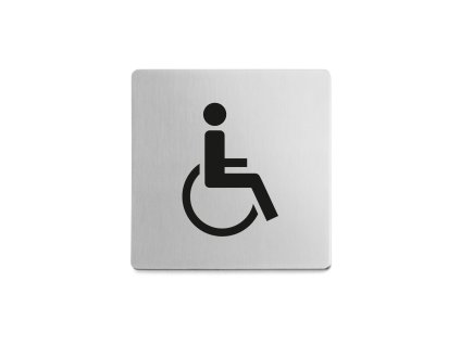Samolepicí piktogram „Handikepovaní“ INDICI, kartáčovaná nerez