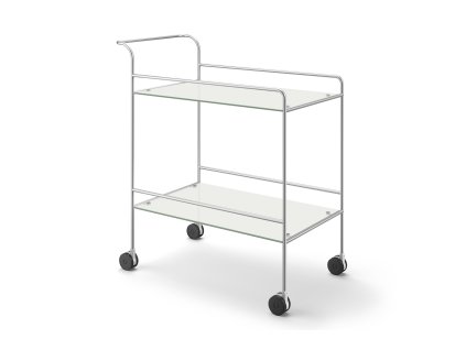 Servírovací vozík MECOR, kartáčovaná nerez