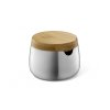 Nádobka na cukr s bambusovým víčkem BEVO, kartáčovaná nerez