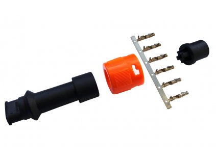 Zástrčka - bajonet VAPP 6-pólový oranžový, 2 vývody (Jokon kompatibilní)