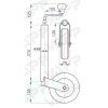 Kolečko opěrné s brzdou WW ST 48/RB/200 V (plastový disk) 150 kg