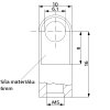 Oko k plynové vzpěře 16x10x6, otvor 6,1mm, pro závit M5