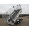 třístranný sklápěcí přívěsný vozík s pletivovou nástavbou gitter