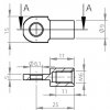 Oko k plynové vzpěře BM, pr. 6,1mm, c=22mm, pro závit M6, ocel