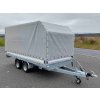 Brzděný přívěs se schránkou na nájezdy a plachtou AHB 2700kg 3600x1750mm