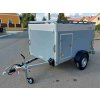 Brzděný skříňový přívěs s hliníkovým víkem AVZ 27 O 1300kg 2500x1480x1250mm se zadními dvoukřídlými dveřmi