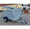 Brzděný skříňový přívěs s hliníkovým víkem AVZ 27 O 1300kg 2500x1480x1250mm se zadními dvoukřídlými dveřmi