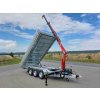 Třístranný třínápravový sklápěcí přívěs s hydraulickou rukou AHB 3500kg 4100x2100mm