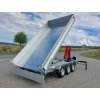 Třístranný třínápravový sklápěcí přívěs s hydraulickou rukou AHB 3500kg 4100x2100mm
