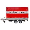 Brzděný přívěs s plachtou AVZ 32 B2 2000kg 3000x1800mm pro hasiče