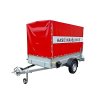 Plachtový přívěsný vozík pro hasiče s výklopným držákem PS12, držákem savic a hliníkovou bednou pro hadice B a C, pro dobrovolné i profesionální jednotky HZS ČR (1)