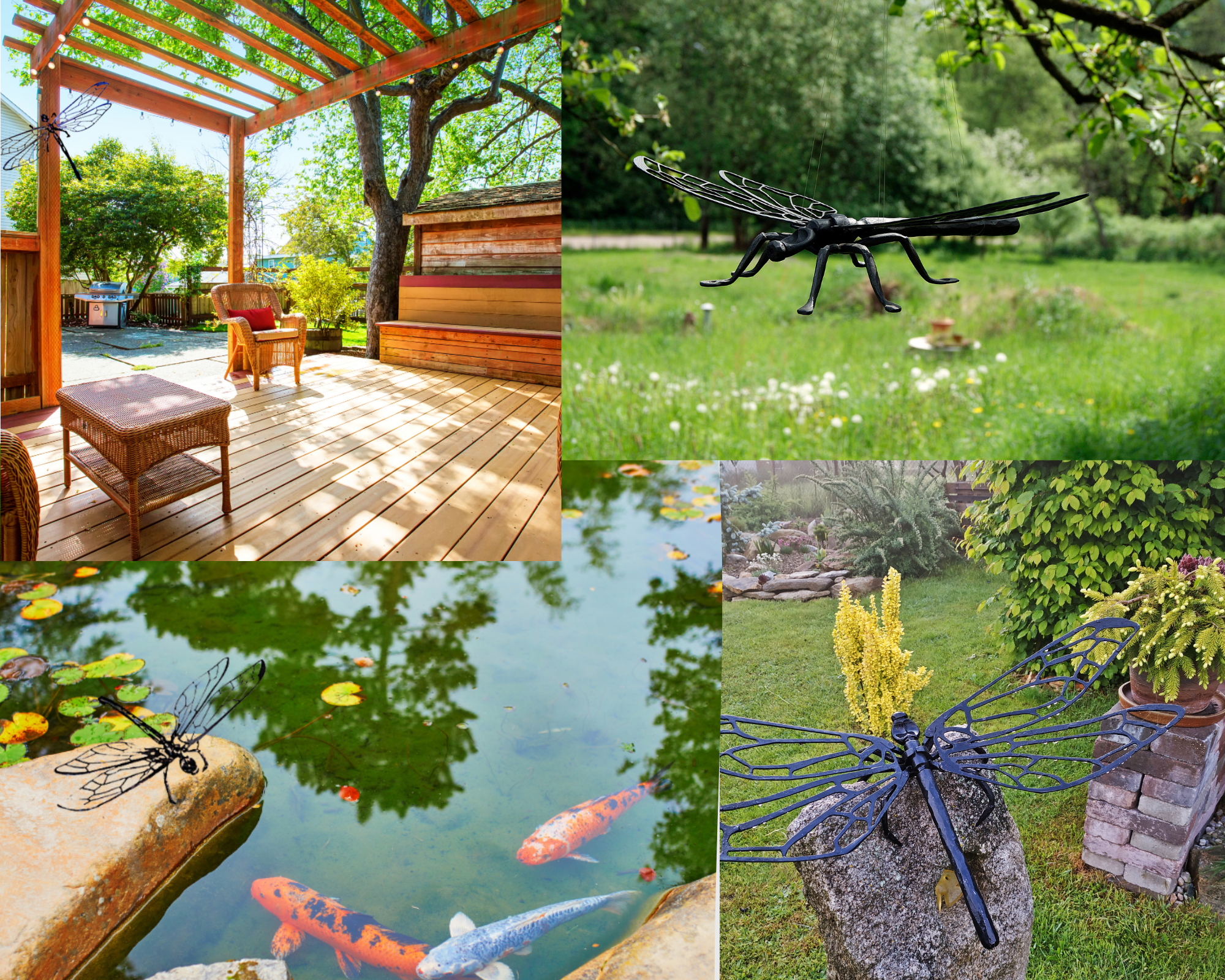 Kovaná vážka v zahradě