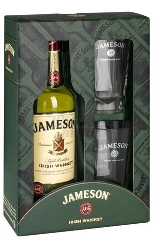 Jameson Irish Whiskey se skleničkami 40% 0,7 l (dárkové balení)