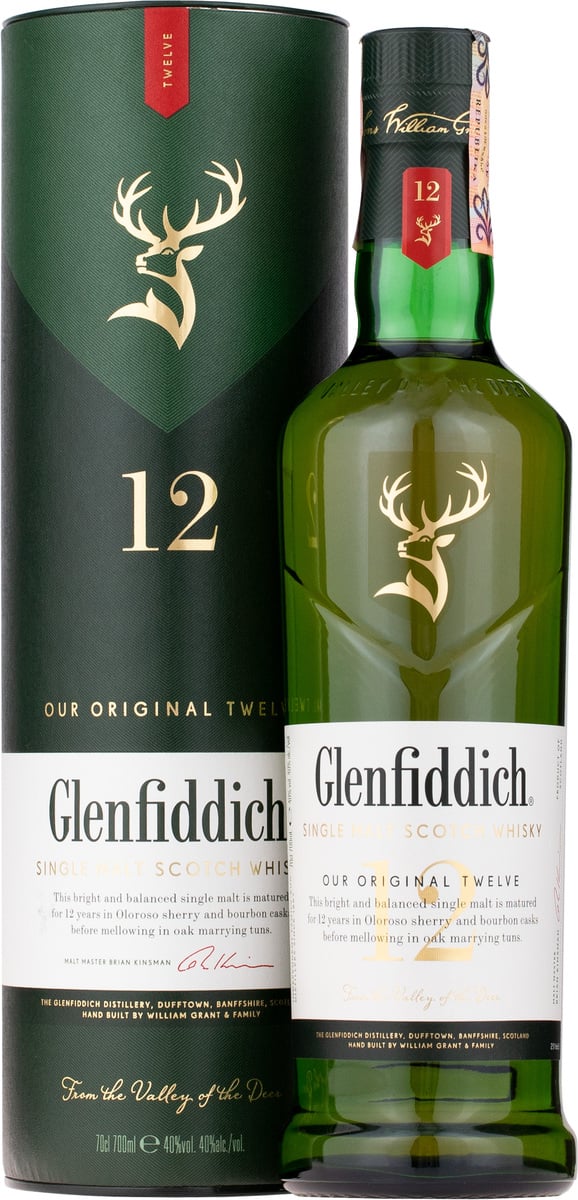 Glenfiddich 12y 0,7 l (tuba)
