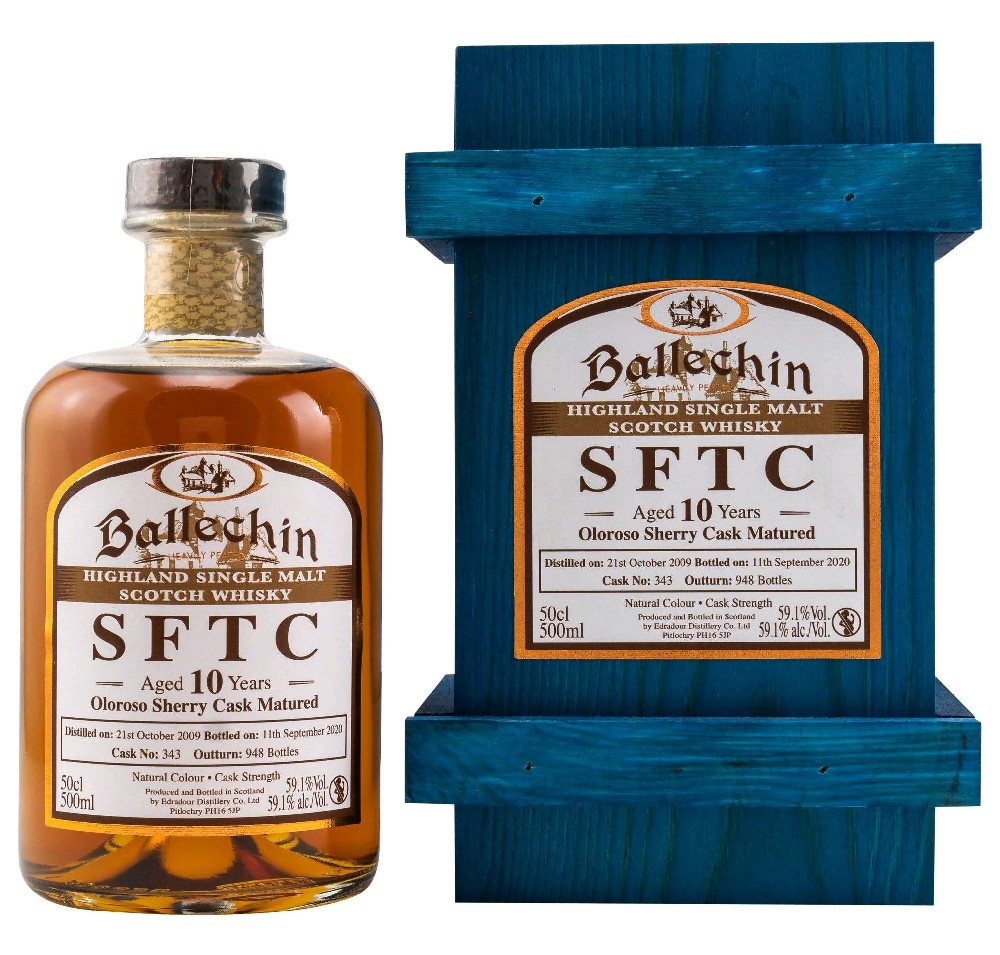 Ballechin SFTC Aged 10 Years Oloroso Sherry Cask Mature 2009 59,1% 0,5 l (krabička)