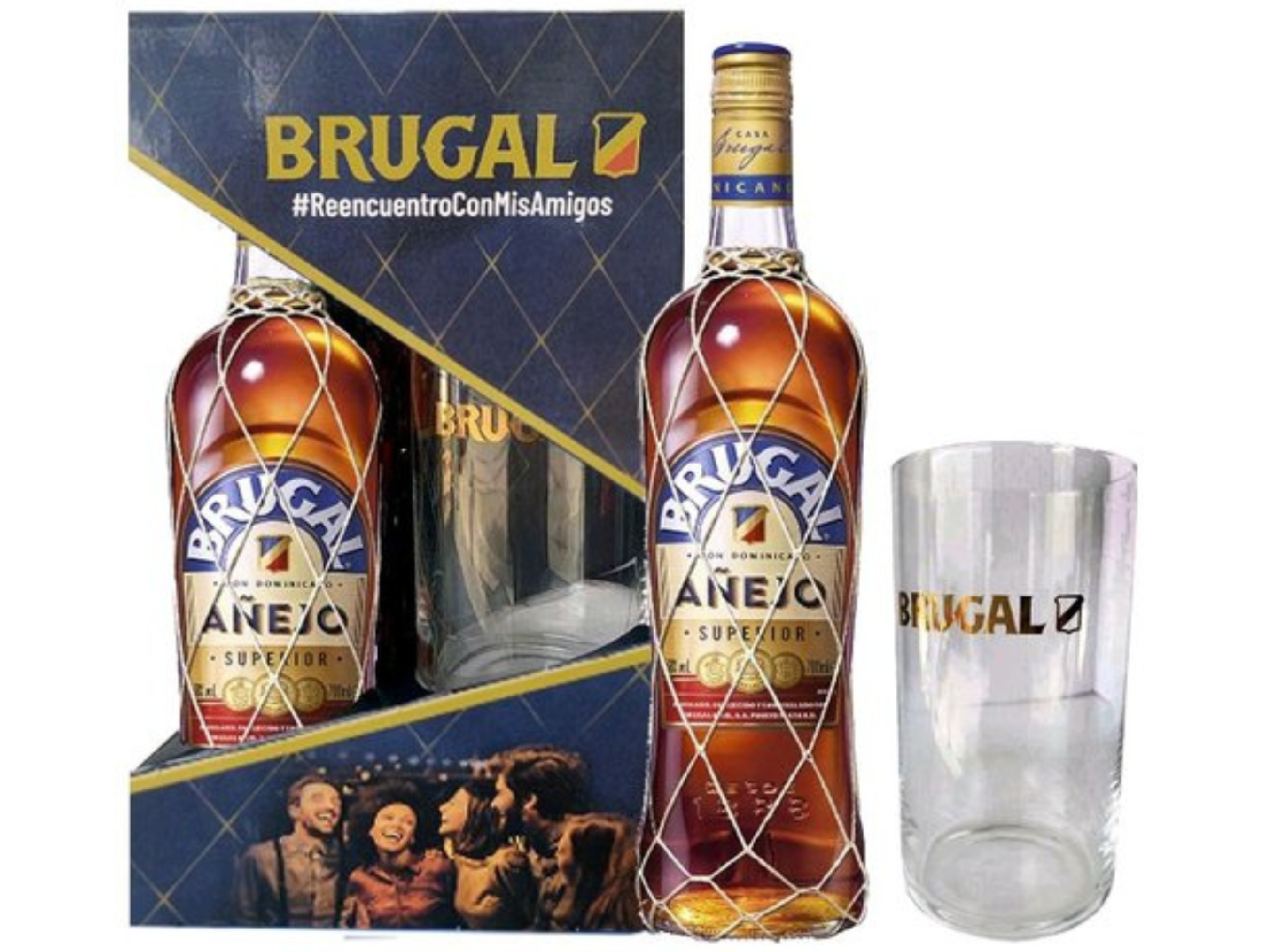 Brugal Añejo Superior se skleničkou 38% 0,7 l (kazeta)