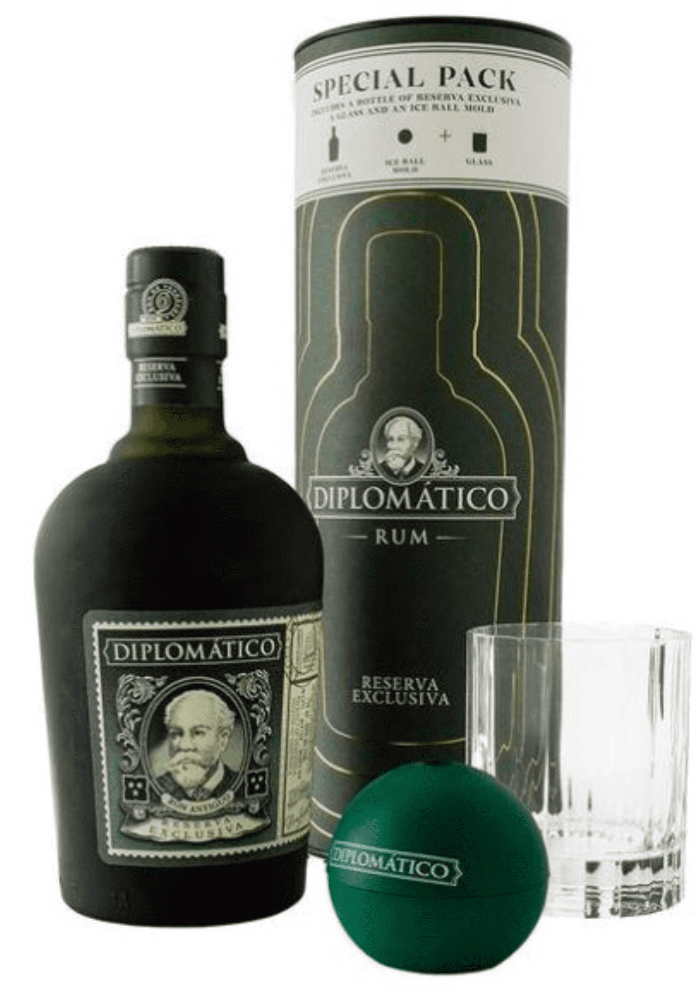 Diplomatico Reserva Exclusiva + sklenice + forma na led 40% 0,7l (darčekové balenie 1 pohár)