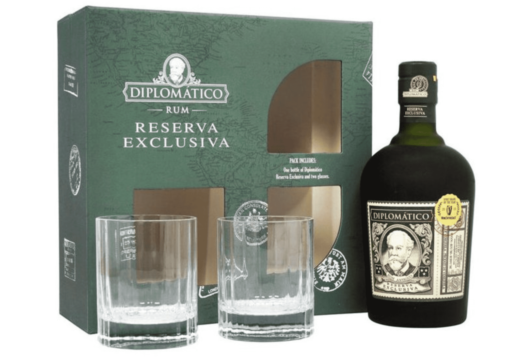 Diplomatico Reserva Exclusiva 12y 40% 0,7 l (dárkové balení 2 sklenice)