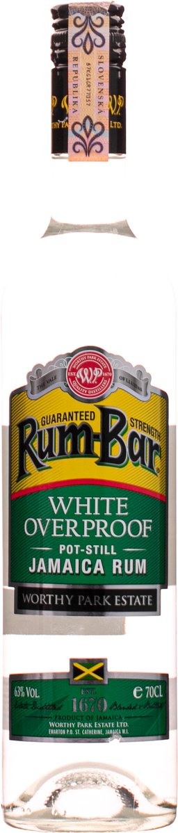 Rum-Bar White Overproof 63% 0,7l (čistá flaša)