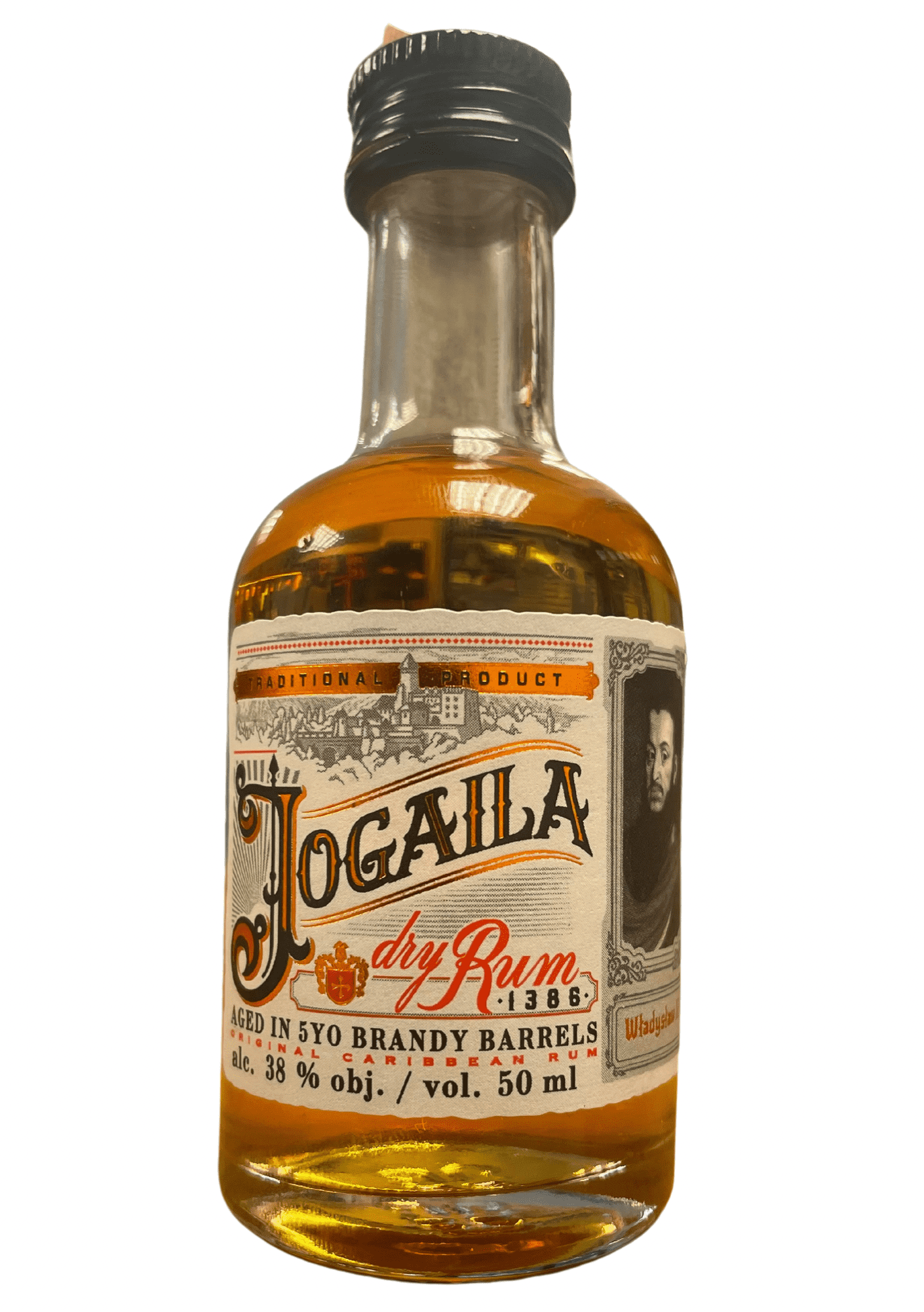 Jogaila Dry Rum Aged in 5yo Brandy Barrels Mini 38% 0,05 l