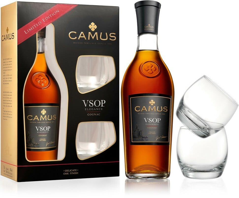 Camus VSOP Elegance + 2 sklenice 40% 0,7 l