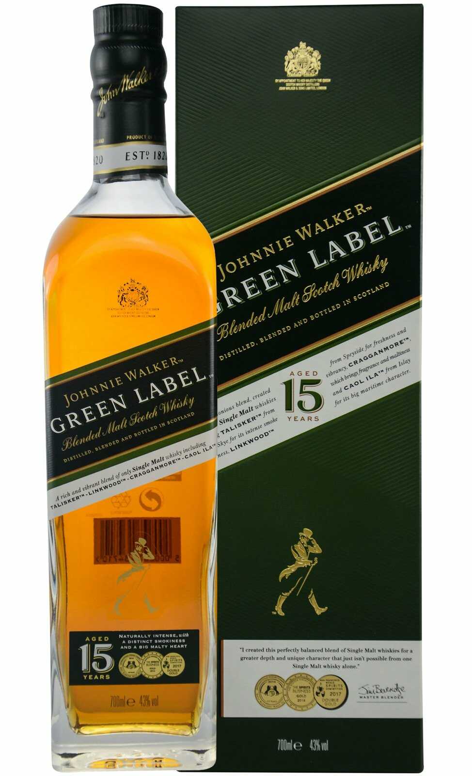 Johnnie Walker Green Label Aged 15 Years 43% 0,7 l (karton)