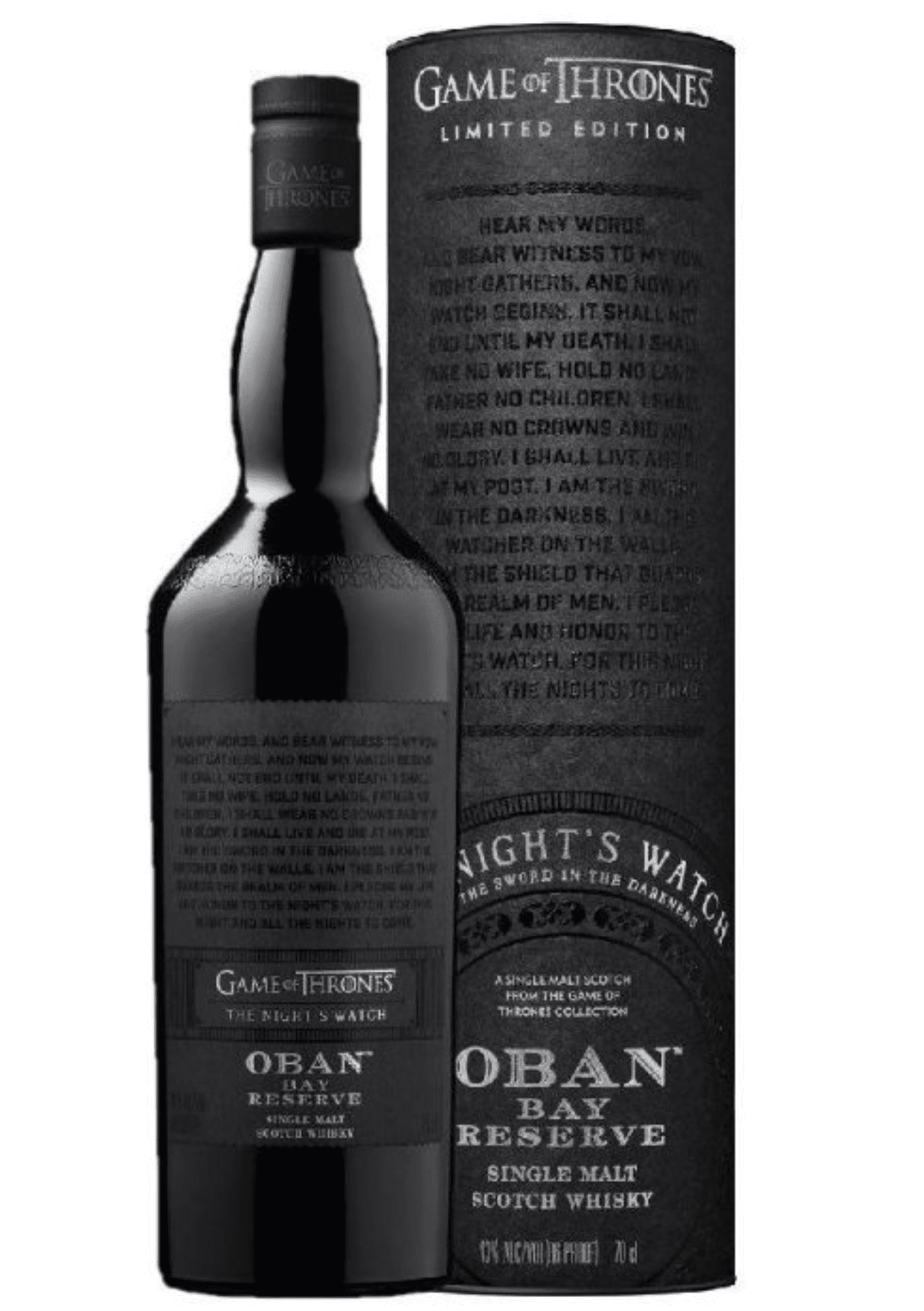 Oban Bay Reserve Game of Thrones House The Night´s Watch 0,7l 43% (tuba)