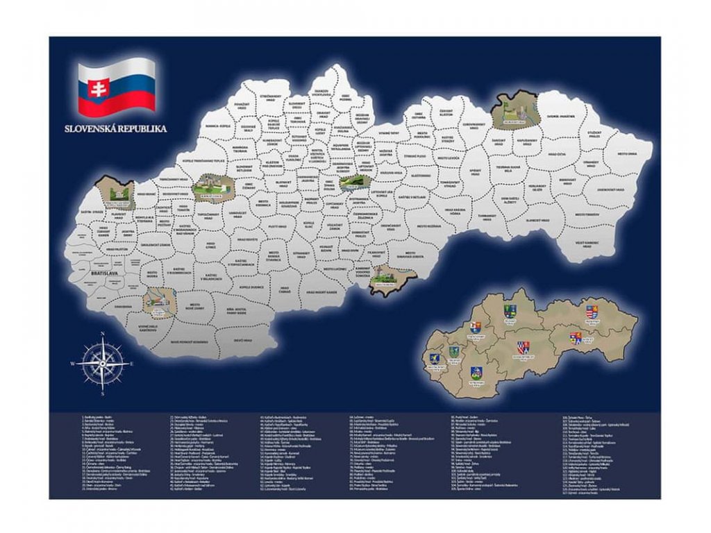 Stírací Mapa - Slovenská republika