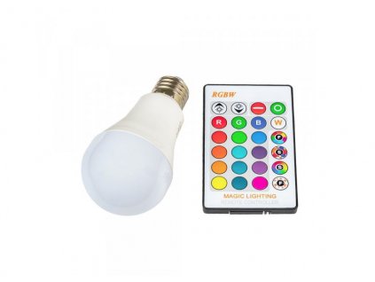 LED RGB stmívatelná žárovka 2v1 - 9W