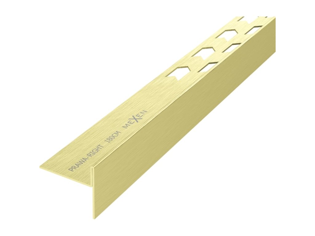Mexen Line-B lišta 180 cm pravá, zlatá kartáčovaná - 185501180R