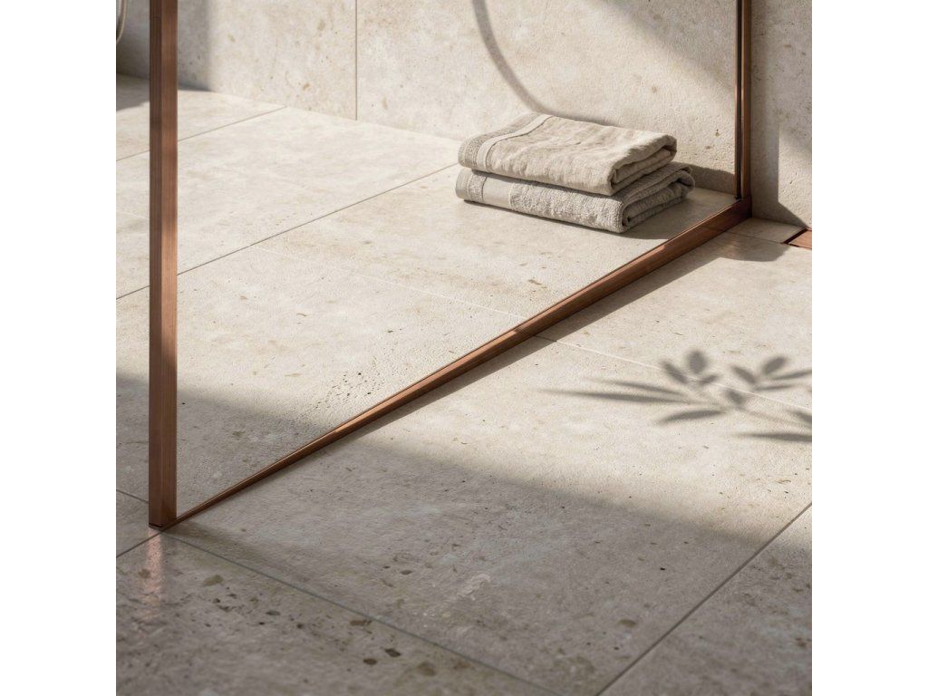Spádová lišta sprchovej vaničky 100 cm Brush Copper