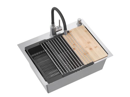 Oceľové umývadlo LUKE 110 WORKSTATION BRUSH NICKEL