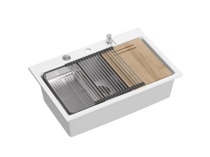 granitový drez MARC 110 WORKSTATION White