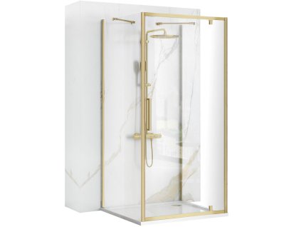 Rohový sprchovací kút REA RAPID SWING Brush Gold
