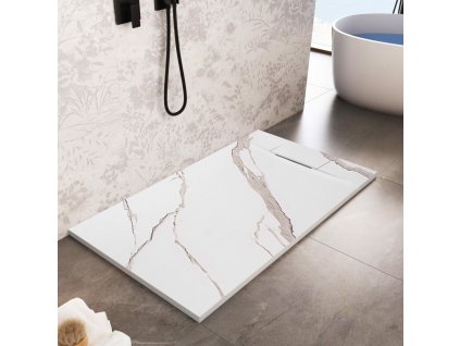 Sprchová vanička Bazalt CARRARA WHITE 80x100