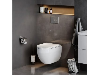 Závesné záchodová misa Rea Carlo Mini Tornado Rimless Flat Pro