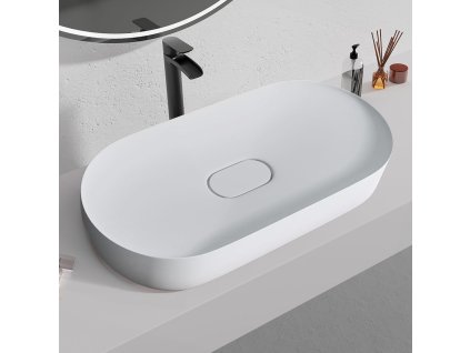 Umývadlo REA IRIS 71 CM White na dosku - konglomerát