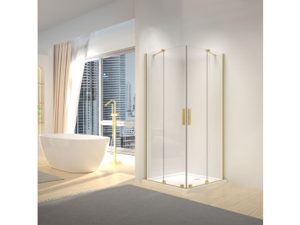 Sprchová kabína REA Montana Double Gold Brush 90x90
