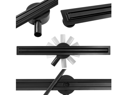 Odtokový žľab CALANI ECO360 SLIM BLACK 60