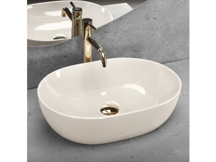 Umývadlo na dosku Rea LISA ECRU SHINY