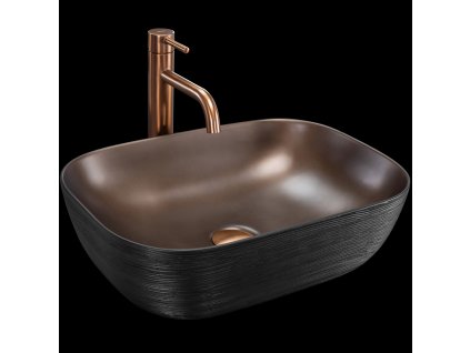 Umývadlo na dosku Rea Belinda COPPER BRUSH / Black