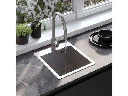 Oceľové umývadlo Leo 40 BRUSH NICKEL