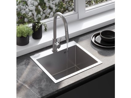 Oceľové umývadlo Leo 50 BRUSH NICKEL