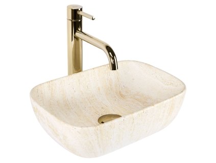 Umývadlo na dosku REA BELINDA MINI TRAVERTINE MATT