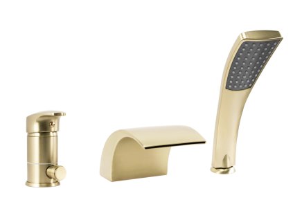 Trojdielna vaňová batéria REA RIVEN Brush Gold