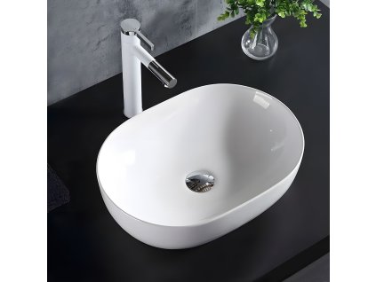 Rea Amelia umývadlo na dosku 48 x 34,5 x 13,5 cm, biele, REA-U0416