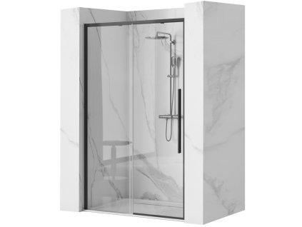Rea Solar Black posuvné sprchové dvere 120x195 cm, priehľadné sklo, profil čierny, REA-K6312