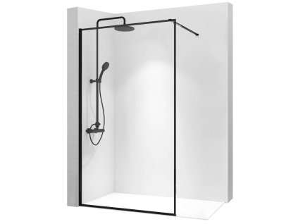 Rea Bler sprchová zástena 120 cm, priehľadné sklo, čierna, REA-K7631